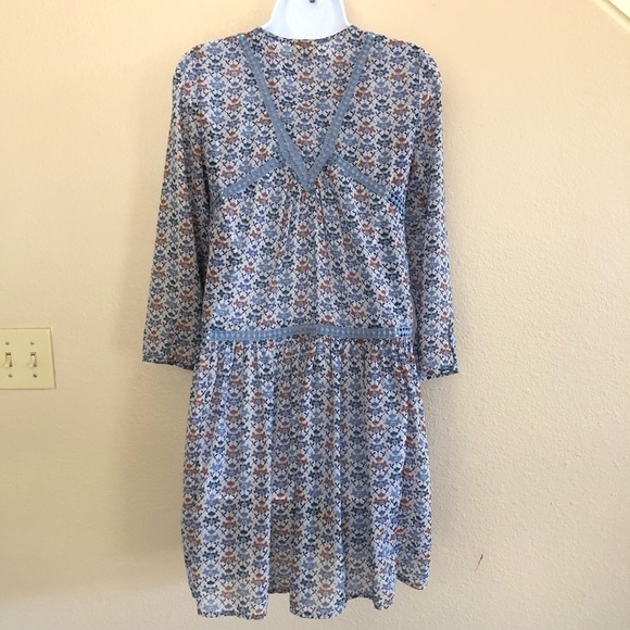 Anthropologie Holding Horses Betony Swing Crochet Prairie Floral Dress Sz 0/UK 4 - Picture 2 of 15